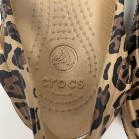 Crocs Ballet Flats Womens 6 Kadee Leopard Print Lightweight Slingback Shoes - Picture 9 of 11